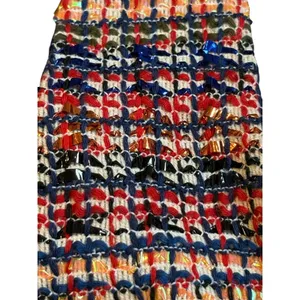 Zara Tweed Crop Tank Top Womens Medium Multicolor Plaid Button Front Square Neck thumbnail 12