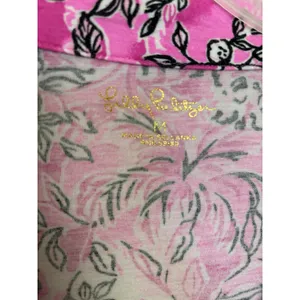 Lilly Pulitzer Purposefully Plumeria Pink Elephant Long Sleeve Pajama Knit Top M thumbnail 3