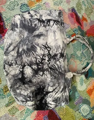 Victorias Secret PINK Tie Dye Canvas Tote Bag Black White Large Beach Travel Bag thumbnail 1