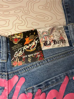 Ed Hardy Low Rise Bootcut Tattoo Jeans Size 26 NWT thumbnail 5
