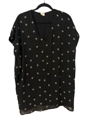 By Together Black/ Gold‎ Star Oversized Tunic/Mini Dress with pockets Size S thumbnail 1