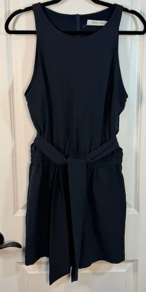Bishop + Young Navy Blue Sleeveless Tie-Waist Romper Size L thumbnail 1