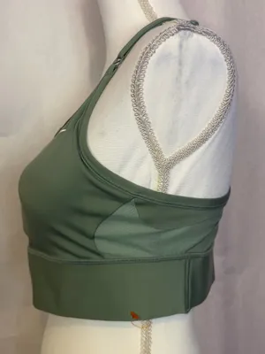 Nike Sage Green Longline Adjustable-Strap Sports Bra thumbnail 5