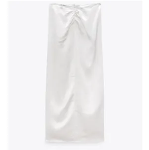 Zara Draped Satin Effect White Midi Skirt Size: XS thumbnail 5