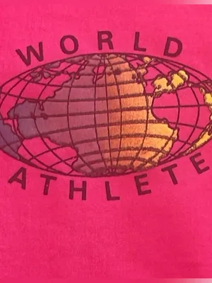 Vintage 90s Gitano Mock Neck Sweatshirt Pink World Athlete Globe Graphic OS thumbnail 4