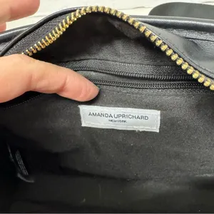 Amanda Uprichard Black Faux Leather Quilted Belt Bag Fanny Pack Purse Bag thumbnail 5