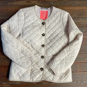 J.Crew Signature Puffer Lady Jacket Dusty Ivory Quilted PrimaLoft Sz 6 🧡🎀 thumbnail 13