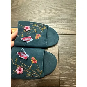 Nanette Lepore Women’s 6M Valentina Embroidered Denim Slides Shoes thumbnail 4
