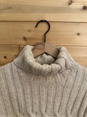 Fisherman Women’s Med Wool Cashmere Turtleneck Cable Knit Sweater Ireland FLAW thumbnail 3