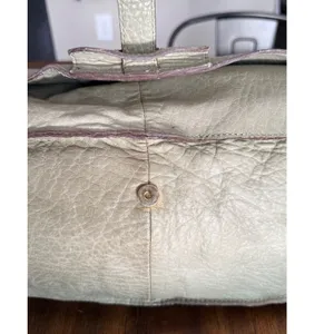 Schuler & Sons Philadelphia Anthropologie Sage Green Pebbled Leather Satchel Bag thumbnail 16