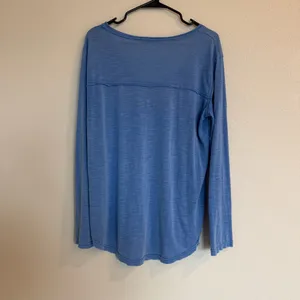 POL Women’s Front Pocket Relaxed Lightweight Long Sleeve Knit Top Casual‎ Blue thumbnail 2