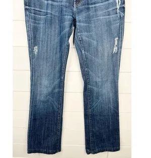 7 For All Mankind Medium Wash Distressed Bootcut Jeans Size 29 7.5" Low Rise thumbnail 4
