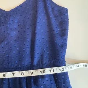 J.Crew Swiss Dot Maxi Dress Blue Spaghetti Strap Flowy Vacation Summer Size 2 thumbnail 10