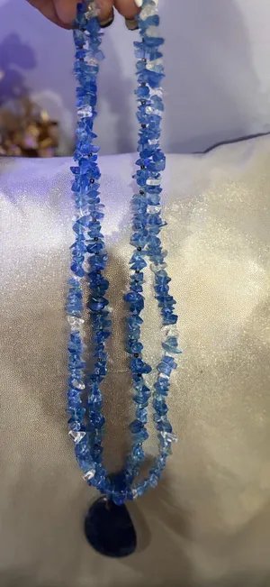 Blue Quartz Statement Necklace – Hand-Strung, One of a Kind thumbnail 5
