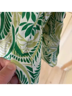 Figueroa & Flower EUC Women's Green Fern Print Midi Dress Missing Belt Size M thumbnail 2