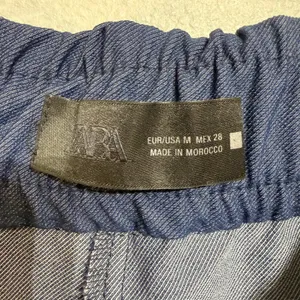 Zara Dark Chambray Wide Leg Trousers Sz M thumbnail 5
