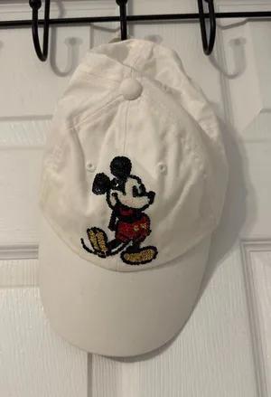 White Sequin Mickey Mouse Baseball Cap thumbnail 1