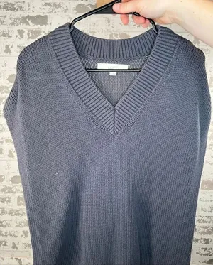 Loft | women knitted blue sweater vest thumbnail 1