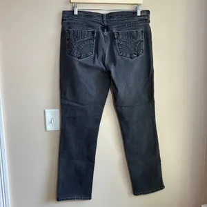 Levi's 505 Straight Leg Jeans 14M Black Women's Stretch Denim thumbnail 5