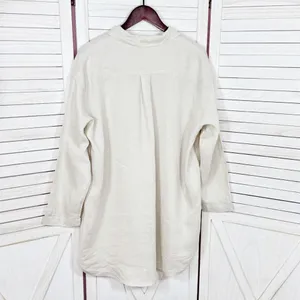 H&M Home Linen Button Up Shirt Dress Beige‎ Tan Medium Long Sleeve Beach thumbnail 8