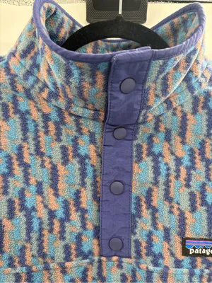 Patagonia quarter zip micro D snap-t pullover hiking winter long sleeve sz large thumbnail 6