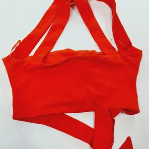 Superdown Elva Halter Tie Top in Poppy thumbnail 8