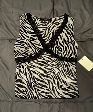Urban Outfitters Zebra Mesh Lace Top thumbnail 1