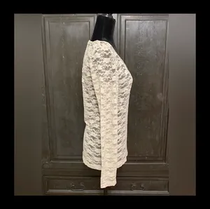 Derek Heart lace Tan longsleeves top Large thumbnail 2