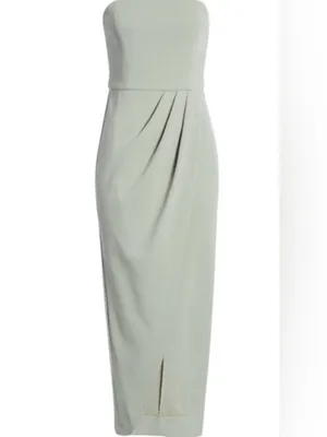 NWT WAYF Womens Size Small Sage Green Angelique Strapless Tulip Gown Dress NEW thumbnail 6