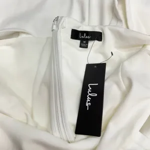 Lulus Glowing Allure White Rhinestone Sleeveless Bodycon Mini Dress size M NWT thumbnail 4