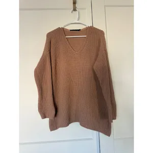 Jenni Kayne Organic Cotton V-Neck Shaker Knit Sweater Cedar Brown M 495-7358-C21 thumbnail 2