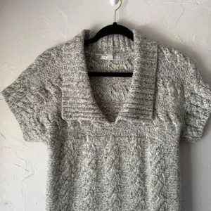Anthropologie Kimchi‎ Blue Cable Knit Gray Sweater Sm Preppy Gilmore Girls thumbnail 2