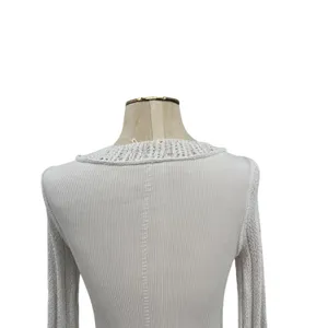 Free People Cuffing Season Top‎ Round-Neck Long-Sleeve Top White Size Medium thumbnail 10