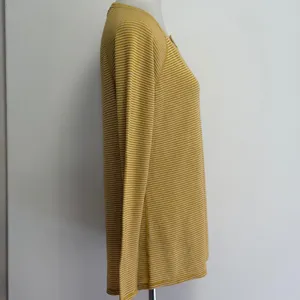 The North Face Top L Yellow Striped Long Sleeve Button Shoulder NF0A339XH9D thumbnail 3