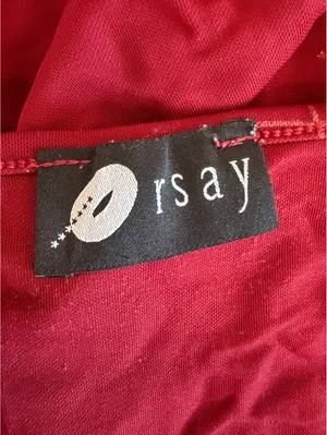 Red Slinky Cowl Neck Sparkly Top with Ties Size M thumbnail 4