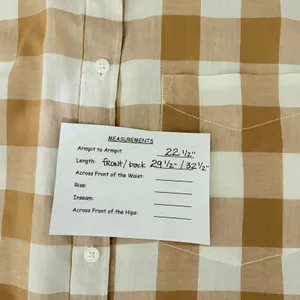 Anthropologie MAEVE Bennet Buttondown Buffalo Check Shirt Brown White Small thumbnail 12