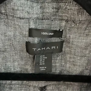 Tahari 100% Linen Dress With Chambray Coloring and convenient side pocket M thumbnail 6