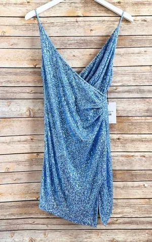 Hello Molly Dress Women’s Size Medium Blue Twilight Dancer Sequin Mini NWT thumbnail 1