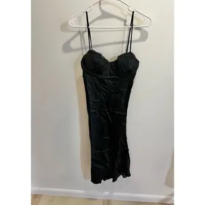 Anthropologie Rumored NWT Women Medium Negroni Black Satin Midi Dress Elegant thumbnail 5