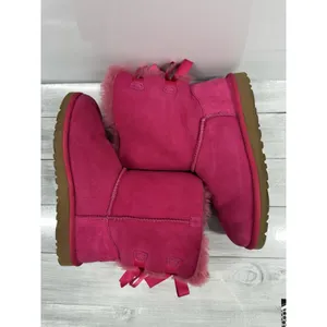 Ugg Mini Bailey Bow Ii Women Ankel Boots Suede Fuchsia Us 6 /Uk 5 /Eu 36 thumbnail 5