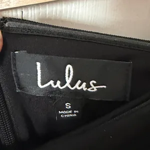 Lulu's Black Strapless Evening Dress with Mesh Hem size small thumbnail 3