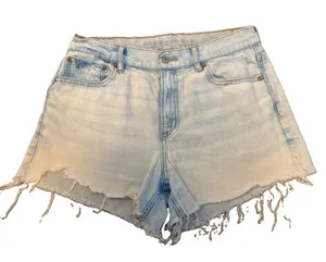 American Eagle Strigid Relaxed Sz 8 Light Wash Mid Rise 5-Pocket Cutoff Shorts thumbnail 1