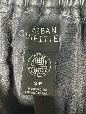 Urban Outfitters Black Faux Leather Wide Leg Cargo Pants Size Small thumbnail 8
