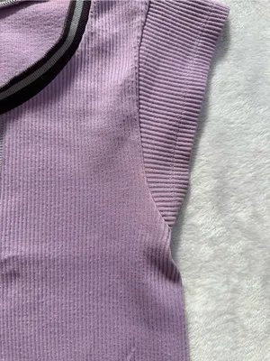 Out From Under Go For Gold Seamless Top Purple Size M/L Urban Outfitters Ribbed thumbnail 2