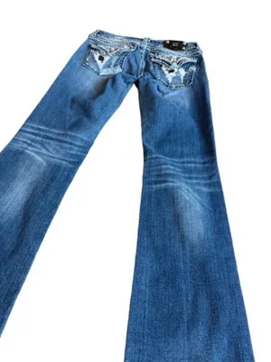 Miss Me JE544OBL Boot Dark Wash Patchwork Sequin Bootcut Jeans Size 29 Women's thumbnail 14