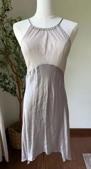 Vintage Y2K Victoria's Secret 100% Silk Slip Dress Sheer Asymmetrical Medium thumbnail 1