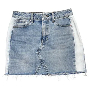 Pacsun Denim Retro Y2K Mini Skirt Light Wash Two Tone Frayed Hem Women's Size 25 thumbnail 7