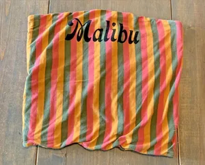Mighty Fine Women's Juniors "MALIBU" Multicolored Striped Strapless Top Blouse S thumbnail 1