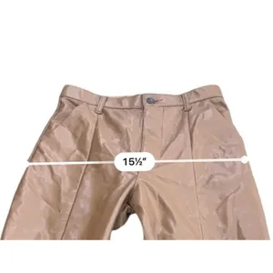 Abercrombie Faux Leather Pants Camel Brown Ultra High Rise Split Hem 4 27 thumbnail 9