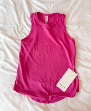 Lululemon Sonic Pink High-Neck Running And Training Tank Top Size 2 thumbnail 1